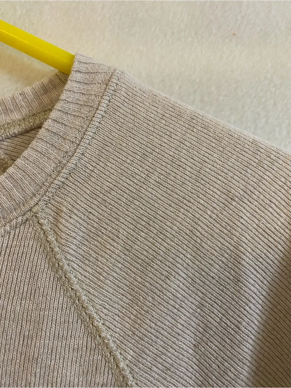 J. Crew vintage oatmeal linen cotton long raglan sleeve ribbed top